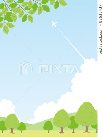 新鮮綠色景觀的插圖_vertical_3 98633437