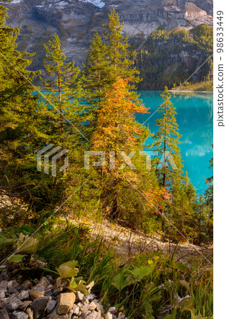 Oeschinensee lake and Alps Switzerland 98633449