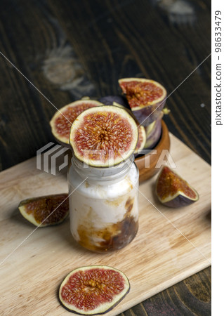 delicious yogurt with the taste of figs delicious yogurt with the taste of figs 98633479