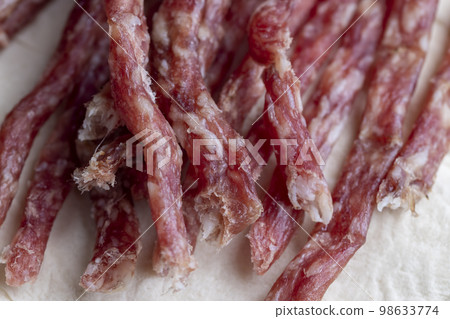 Thinly sliced dried meat sausage Thinly sliced dried meat sausage 98633774