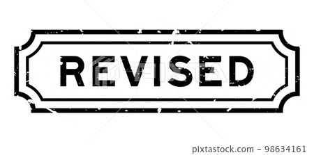 Grunge black revised word rubber seal stamp on white background Grunge black revised word rubber seal stamp on white background 98634161
