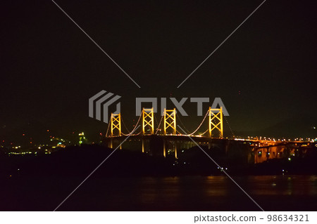 The Seto Ohashi Bridge at night 98634321