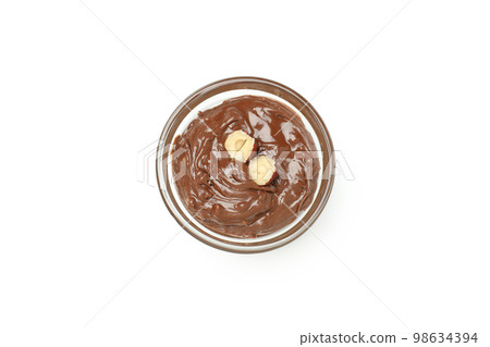 Concept of sweet food, chocolate cream, isolated on white background Concept of sweet food, chocolate cream, isolated on white background 98634394
