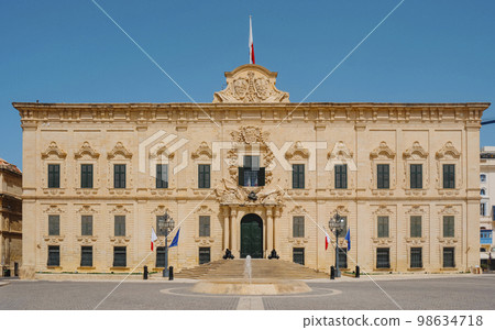 facade of Auberge de Castille in Valletta, Malta 98634718