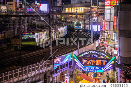東京市容日本電暈不幸，但沒有行動限制。 Ameyoko在電暈災難前熙熙攘攘......戶外沒有感染風險 98635123