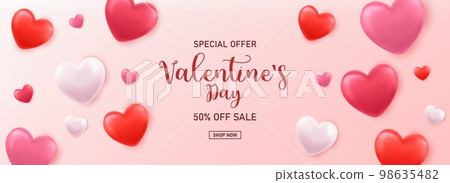 3d Valentine s Day sale background 3d Valentine s Day sale background 98635482
