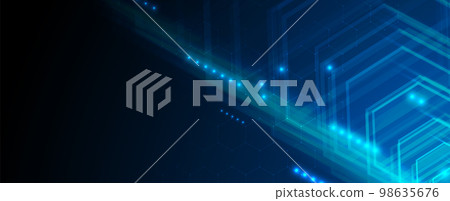 Quantum processing. Deep learning artificial intelligence. Future new technology  for business or science presentation 98635676