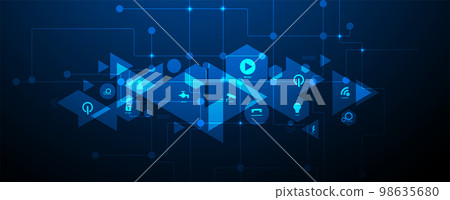 Abstract hexagon background. Technology poligonal design. Digital futuristic minimalism Abstract hexagon background. Technology poligonal design. Digital futuristic minimalism 98635680