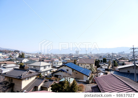 Suwa Taisha Shrine Shimosuwa town scenery from near Shimosha Harumiya 2 Suwa Taisha Shrine Shimosuwa town scenery from near Shimosha Harumiya 2 98637027