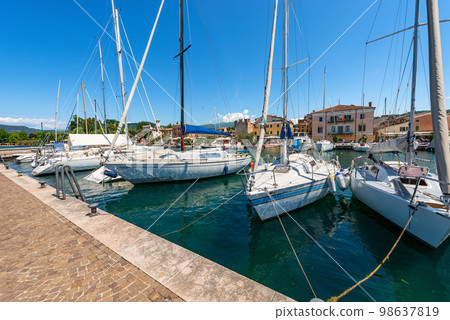 Small Port of Bardolino Village on Lake Garda - Lago di Garda Veneto Italy 98637819