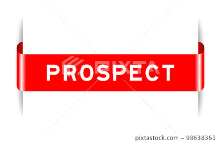Red color inserted label banner with word prospect on white background Red color inserted label banner with word prospect on white background 98638361