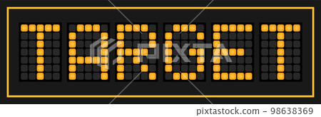 Orange color led banner in word target on black background 98638369