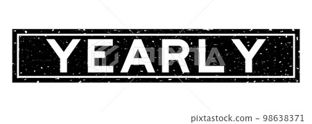 Grunge black yearly word square rubber seal stamp on white background Grunge black yearly word square rubber seal stamp on white background 98638371