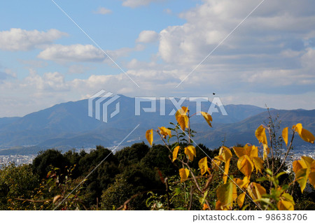 View of Mt. Atago from Kiyomizu-dera Temple in Kyoto on the Higashiyama Trail Trail 98638706