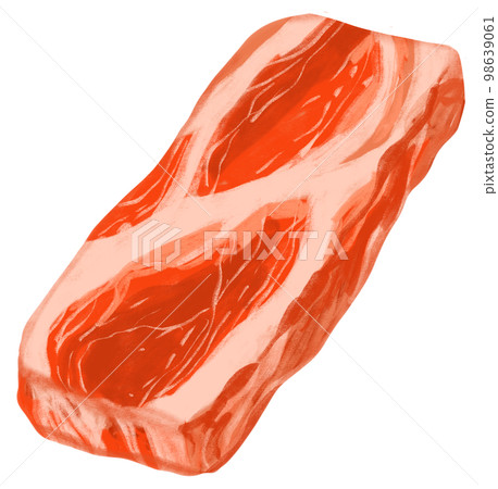 Raw Pork belly slice Korean BBQ digital hand painting illustration Raw Pork belly slice Korean BBQ digital hand painting illustration 98639061