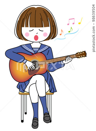 彈吉他的女高中生 98639504