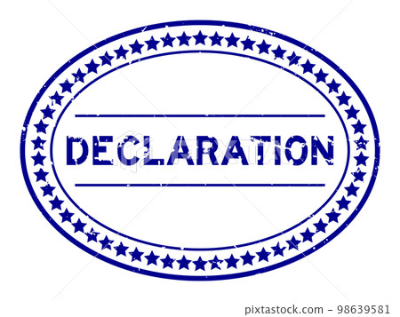 Grunge blue declaration word oval rubber seal stamp on white background Grunge blue declaration word oval rubber seal stamp on white background 98639581
