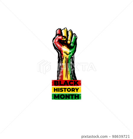 Black history month square banner with protest...-插圖素材 [98639721] - PIXTA圖庫
