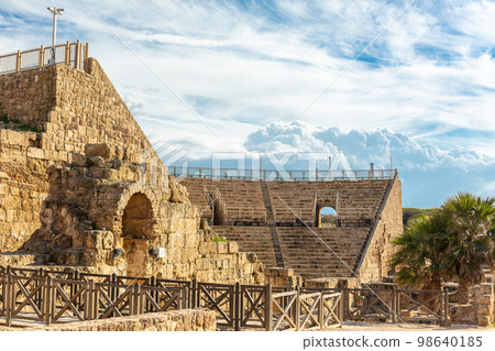 Medieval amphitheater built of stones a a 98640185