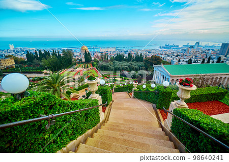 Bahai Gardens in Israel. The most beautiful garden in the world Bahai Gardens in Israel. The most beautiful garden in the world 98640241