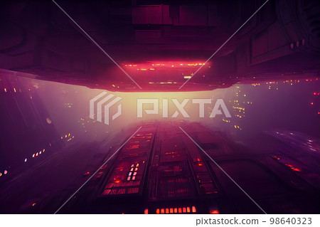 A Sci - Fi Scene inside a Futuristic Spaceship A Sci - Fi Scene inside a Futuristic Spaceship 98640323