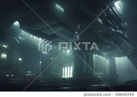 Space Station Futuristic Interior 98640349