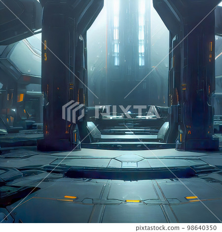 Space Station Futuristic Interior 98640350