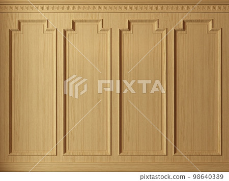 Classic wall with vintage brown wood panels Classic wall with vintage brown wood panels 98640389