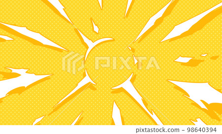 American comic style_Attack shock-like explosion effect background_Yellow_16:9 98640394