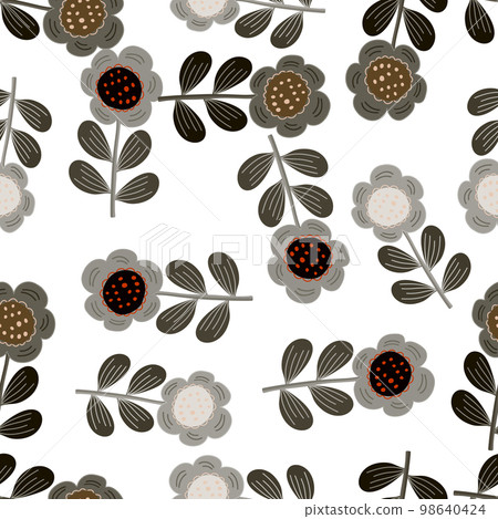 Seamless pattern with stylized flowers. Floral background. 98640424