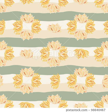 Stylish lotus flowers seamless pattern. Seamless decorative floral ornament. Stylish lotus flowers seamless pattern. Seamless decorative floral ornament. 98640467