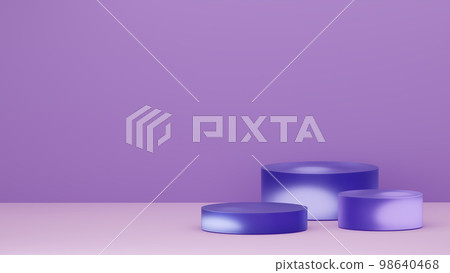Product display podium background. Deep blue frosted glass pedestal. 98640468