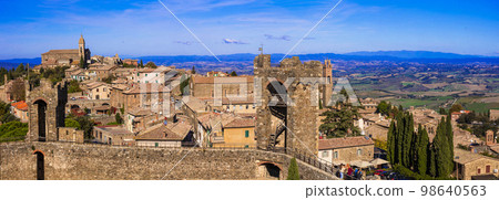 Montalcino - medieval town of Tuscany, popular tourist destination in Italy, famous vine region Montalcino - medieval town of Tuscany, popular tourist destination in Italy, famous vine region 98640563