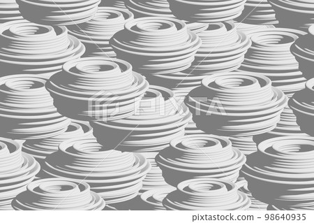 Grey Isometric Concentric Ring Seamless Pattern 98640935