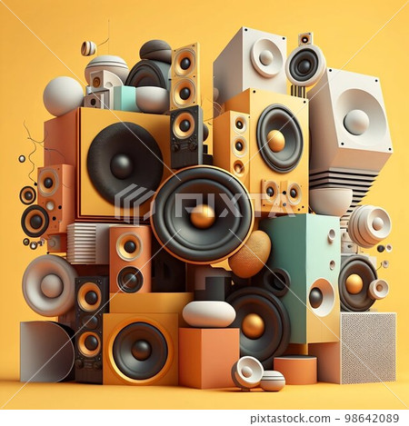 Big power sound speaker system. Generative Ai Big power sound speaker system. Generative Ai 98642089