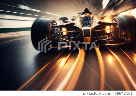 Sport car high speed motion. Generative AI 98642161