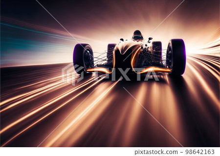 Sport car high speed motion. Generative AI 98642163