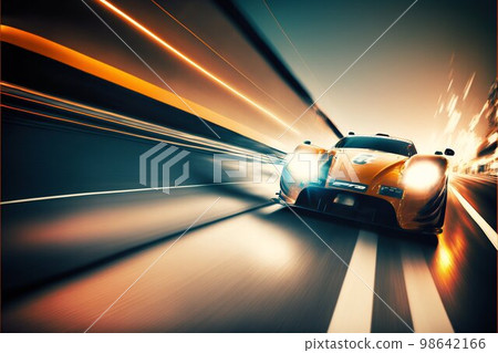 Sport car high speed motion. Generative AI 98642166