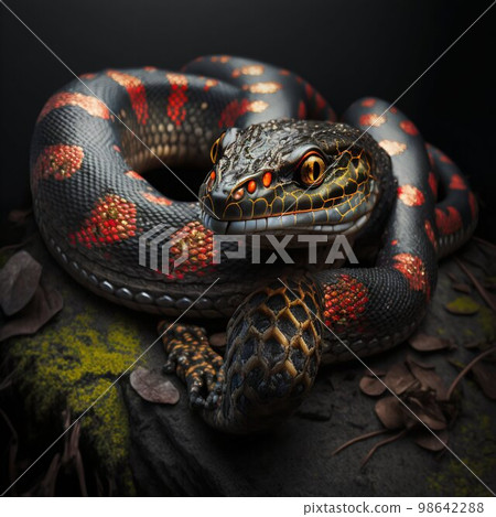 Snake closeup with beautiful eyes. Generative AI Snake closeup with beautiful eyes. Generative AI 98642288