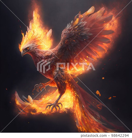 Phenix fire bird. Geenerative AI Phenix fire bird. Geenerative AI 98642294
