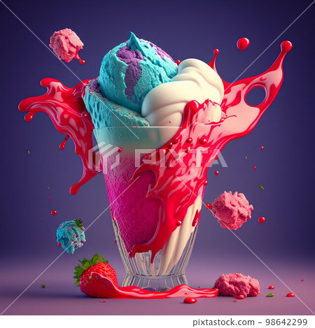 Ice cream creamy. Generative AI Ice cream creamy. Generative AI 98642299