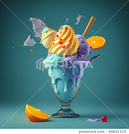 Ice cream creamy. Generative AI 98642329