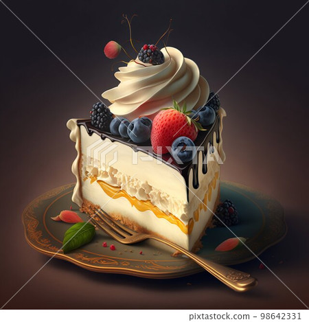 Sweet creamy cake. Generative AI 98642331