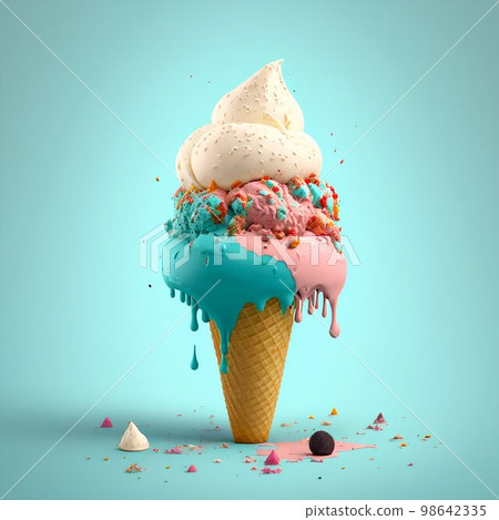 Ice cream creamy. Generative AI 98642335