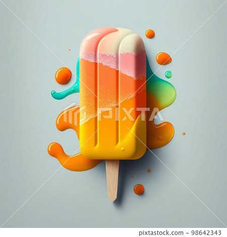 Ice cream rainbow popsicle. Generative AI. Ice cream rainbow popsicle. Generative AI. 98642343