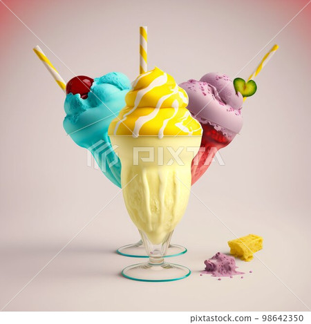 Ice cream creamy. Generative AI 98642350
