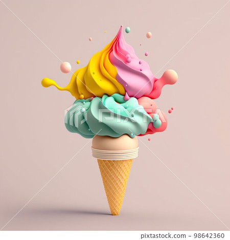 Ice cream creamy. Generative AI 98642360