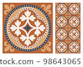 Portuguese floor ceramic tiles azulejo design, mediterranean pattern 98643065