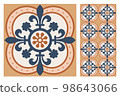 Portuguese floor ceramic tiles azulejo design, mediterranean pattern 98643066