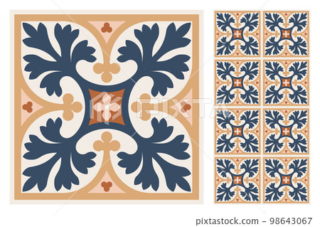 Portuguese floor ceramic tiles azulejo design, mediterranean pattern Portuguese floor ceramic tiles azulejo design, mediterranean pattern 98643067